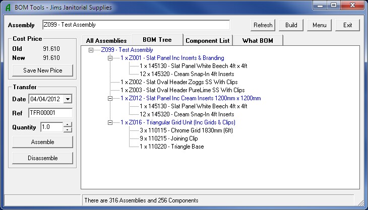 BOM Tools - BOM Tree Tab