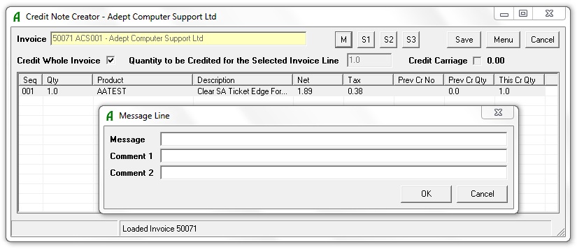 Credit Note Creator