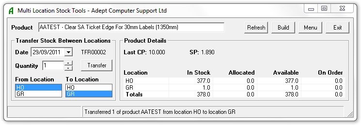 Multi Location Stock